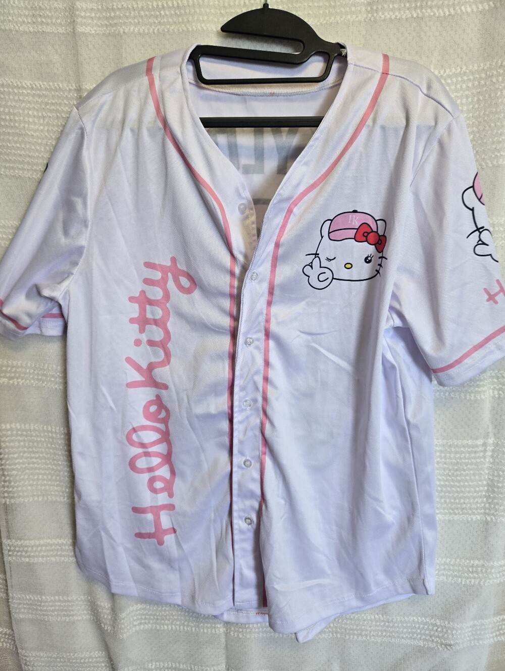 Hello Kitty White and Pink Button-Up Fan Jersey